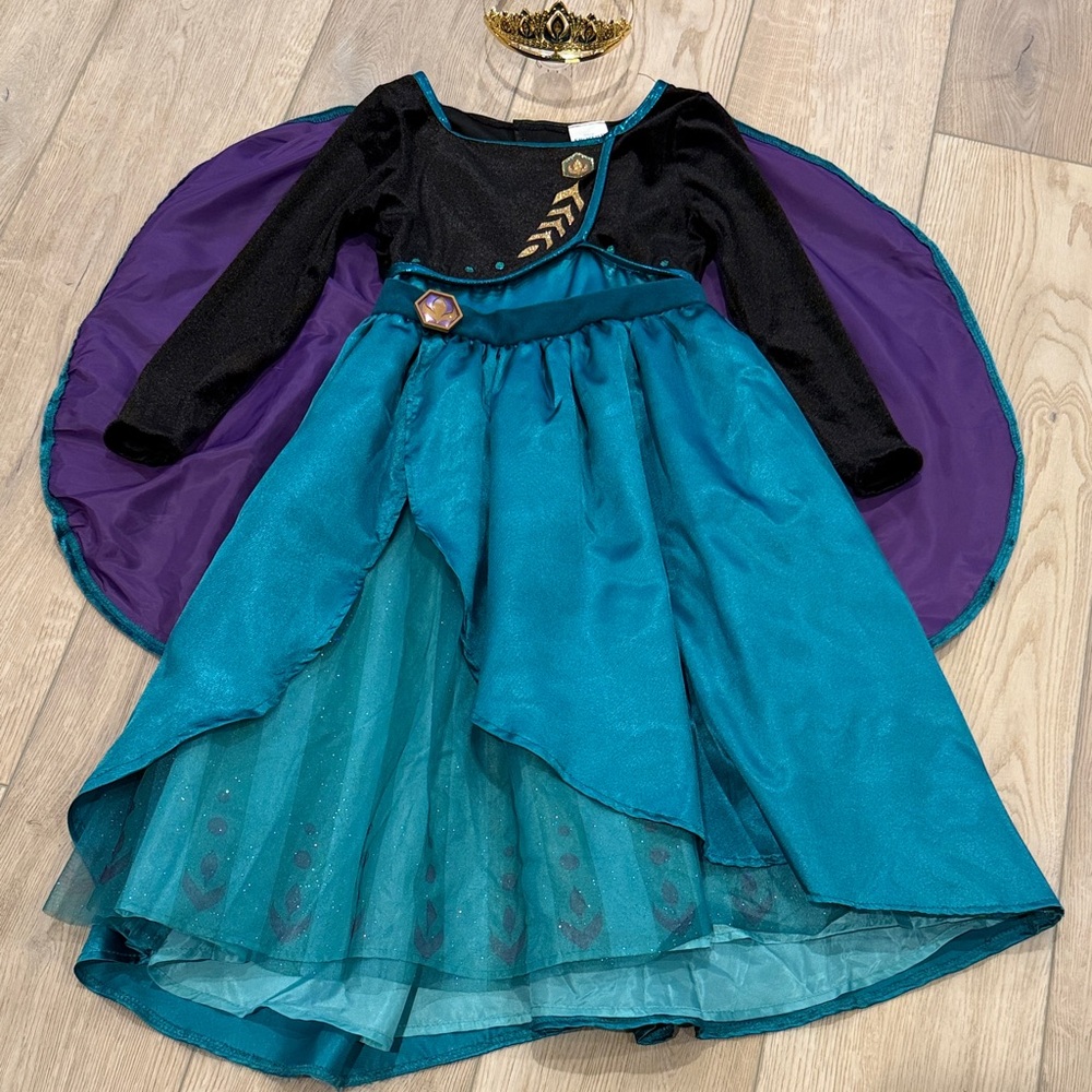 Bundle: Disney Frozen II Queen Anna Deluxe Costume with Crown